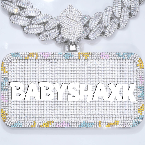 CUSTOM LETTER NECKLACE 3D COLORFUL SQUARE