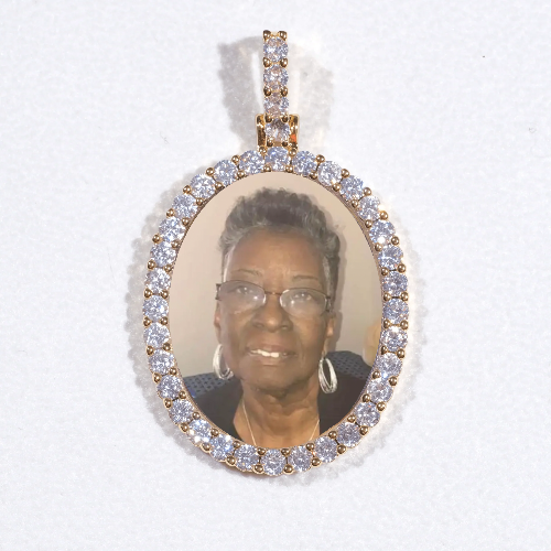 3D Oval Custom Picture Pendant