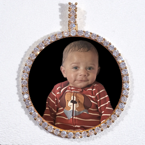 LARGE 3D CIRCLE CUSTOM PICTURE PENDANT