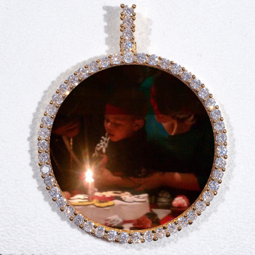 LARGE 3D CIRCLE CUSTOM PICTURE PENDANT
