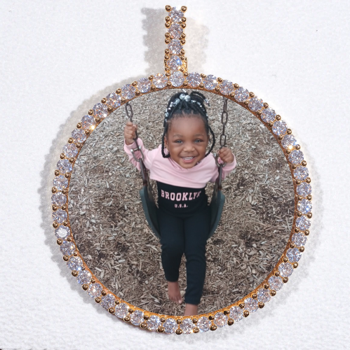 LARGE 3D CIRCLE CUSTOM PICTURE PENDANT