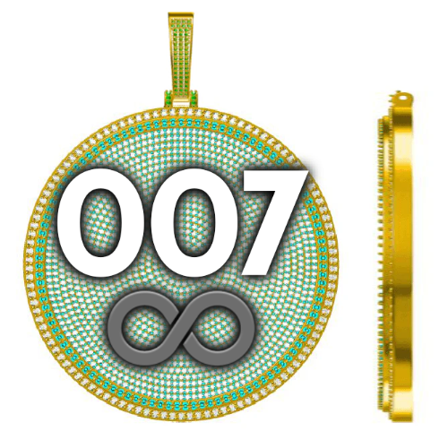 CUSTOM LETTER NECKLACE 3D BIG DISC