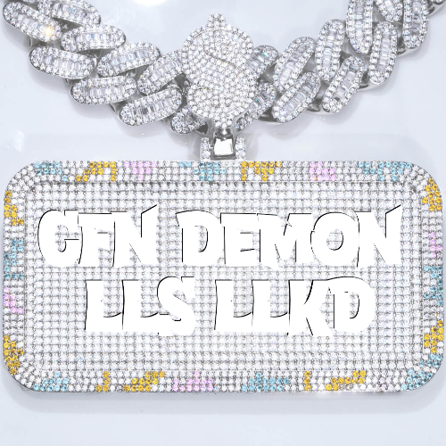 CUSTOM LETTER NECKLACE 3D COLORFUL SQUARE