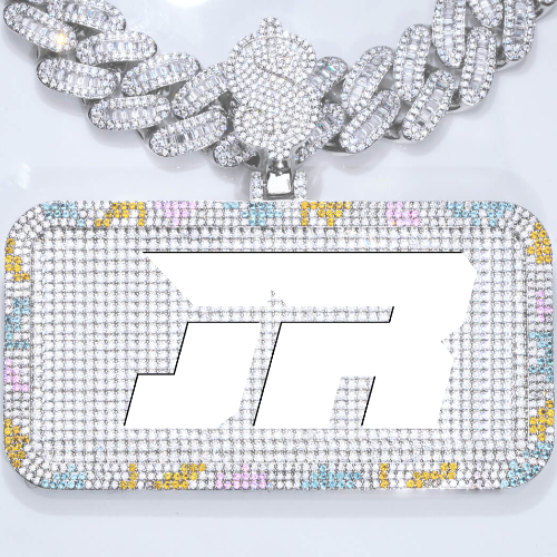 CUSTOM LETTER NECKLACE 3D COLORFUL SQUARE