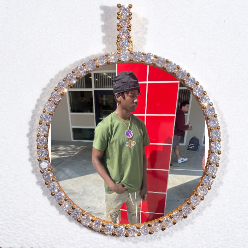 LARGE 3D CIRCLE CUSTOM PICTURE PENDANT