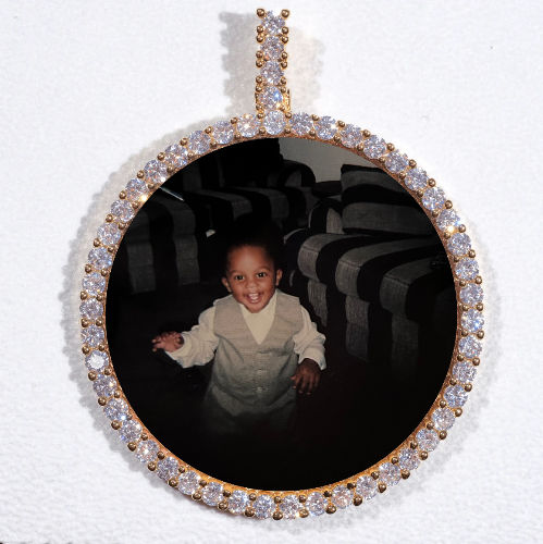 LARGE 3D CIRCLE CUSTOM PICTURE PENDANT