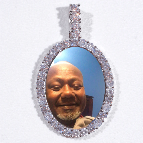 Large 3D Oval Custom Picture Pendant