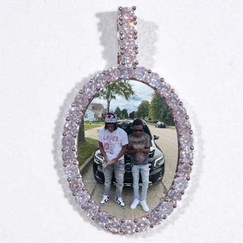 Large 3D Oval Custom Picture Pendant