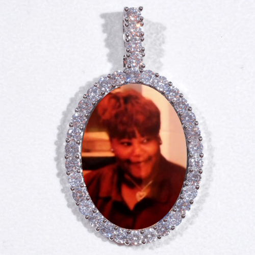 Large 3D Oval Custom Picture Pendant