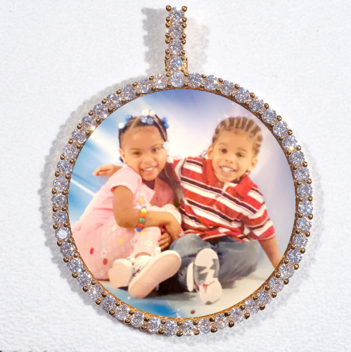 LARGE 3D CIRCLE CUSTOM PICTURE PENDANT