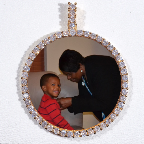 LARGE 3D CIRCLE CUSTOM PICTURE PENDANT
