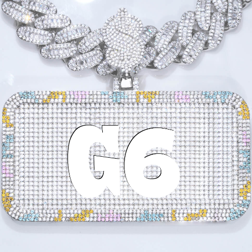 CUSTOM LETTER NECKLACE 3D COLORFUL SQUARE