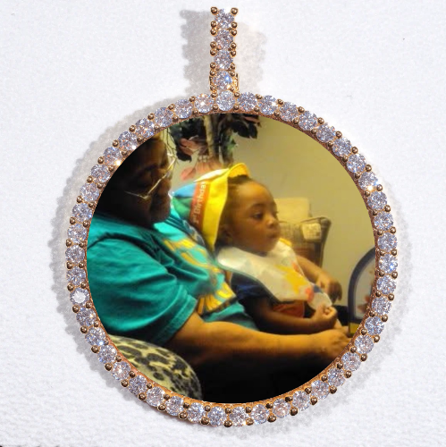 LARGE 3D CIRCLE CUSTOM PICTURE PENDANT