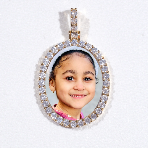 3D Oval Custom Picture Pendant