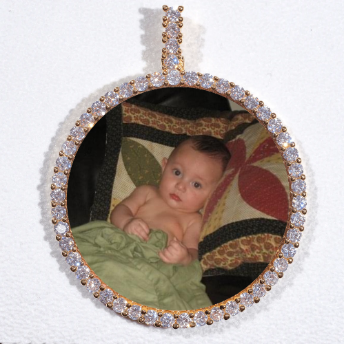 LARGE 3D CIRCLE CUSTOM PICTURE PENDANT