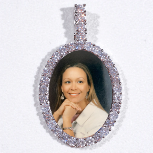 Large 3D Oval Custom Picture Pendant