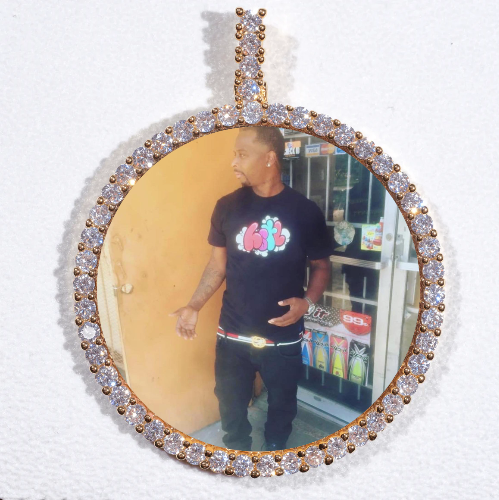 LARGE 3D CIRCLE CUSTOM PICTURE PENDANT