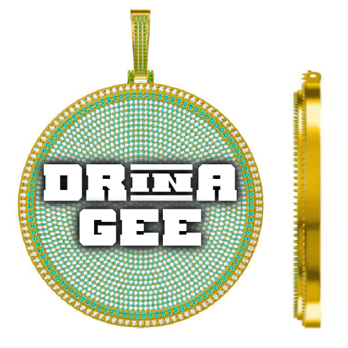 CUSTOM LETTER NECKLACE 3D BIG DISC