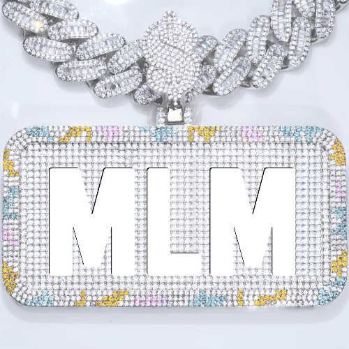 CUSTOM LETTER NECKLACE 3D COLORFUL SQUARE