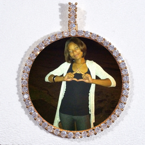 LARGE 3D CIRCLE CUSTOM PICTURE PENDANT