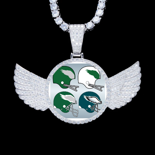 925S & VVS Moissanite 3D Wing Custom Picture Pendant