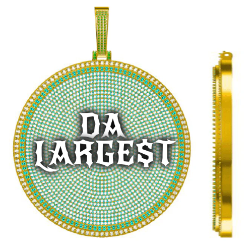 CUSTOM LETTER NECKLACE 3D BIG DISC