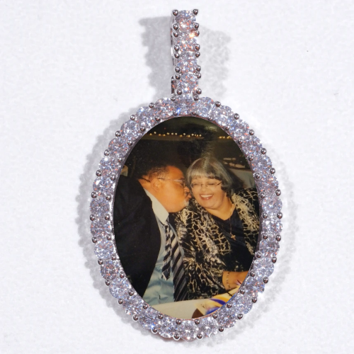 Large 3D Oval Custom Picture Pendant