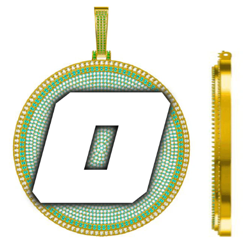 CUSTOM LETTER NECKLACE 3D BIG DISC