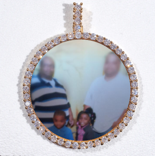 LARGE 3D CIRCLE CUSTOM PICTURE PENDANT