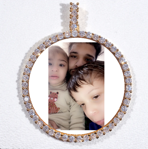 LARGE 3D CIRCLE CUSTOM PICTURE PENDANT