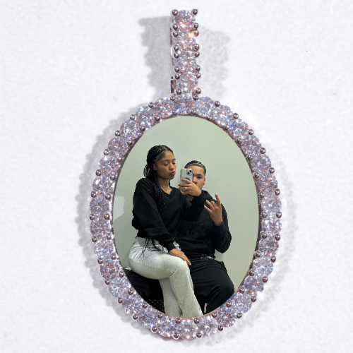 Large 3D Oval Custom Picture Pendant