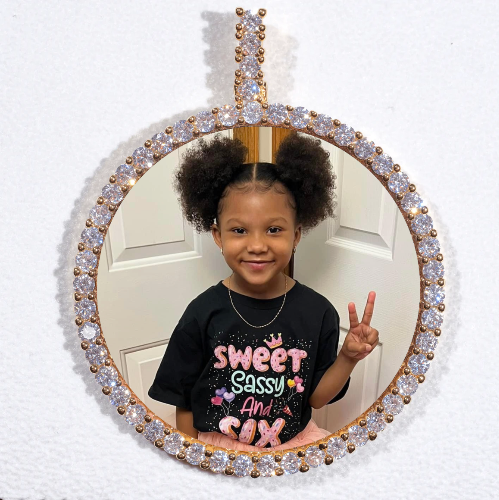 LARGE 3D CIRCLE CUSTOM PICTURE PENDANT