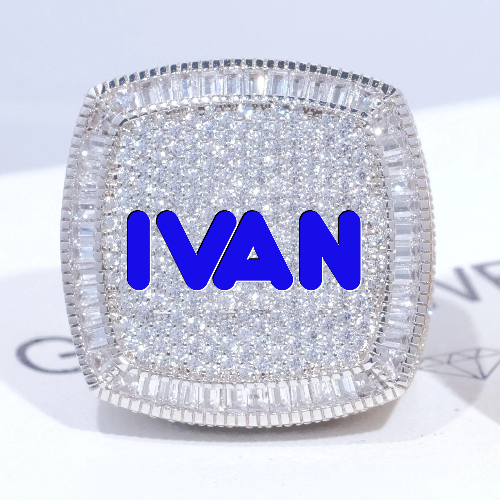 CUSTOM LETTER 3D ICED RING