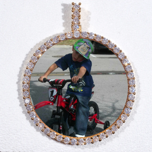 LARGE 3D CIRCLE CUSTOM PICTURE PENDANT