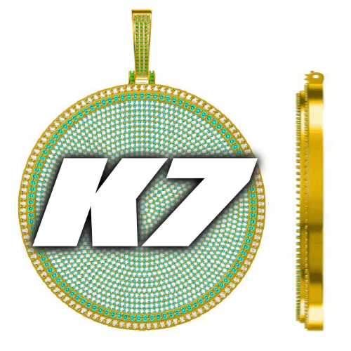 CUSTOM LETTER NECKLACE 3D BIG DISC