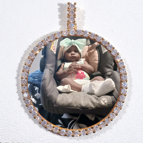 LARGE 3D CIRCLE CUSTOM PICTURE PENDANT