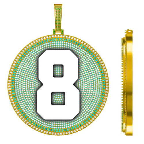 CUSTOM LETTER NECKLACE 3D BIG DISC