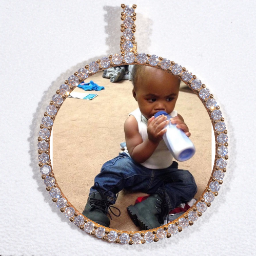 LARGE 3D CIRCLE CUSTOM PICTURE PENDANT