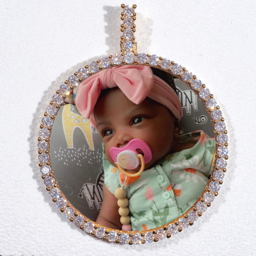 LARGE 3D CIRCLE CUSTOM PICTURE PENDANT