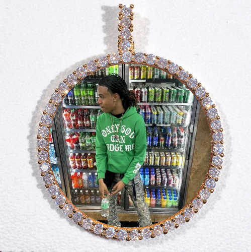 LARGE 3D CIRCLE CUSTOM PICTURE PENDANT
