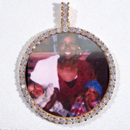 LARGE 3D CIRCLE CUSTOM PICTURE PENDANT