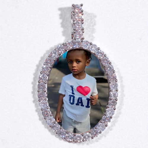 Large 3D Oval Custom Picture Pendant