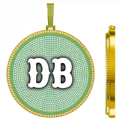 CUSTOM LETTER NECKLACE 3D BIG DISC