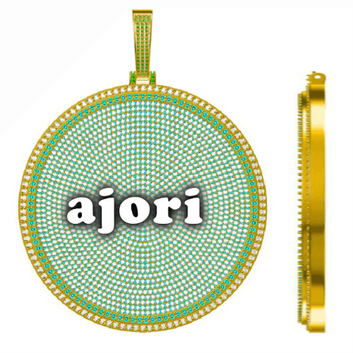 CUSTOM LETTER NECKLACE 3D BIG DISC