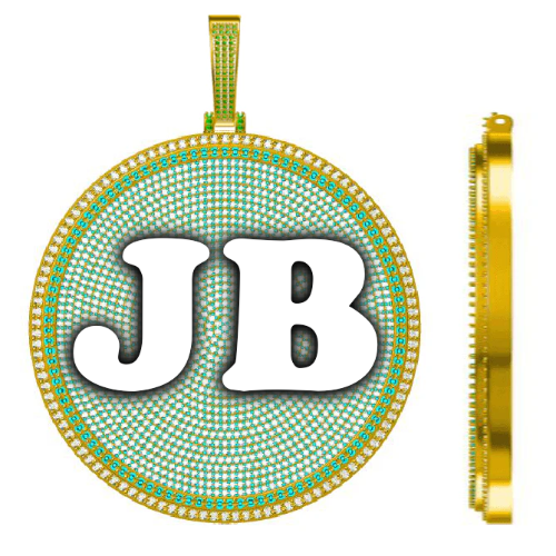 CUSTOM LETTER NECKLACE 3D BIG DISC