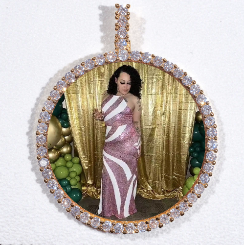 LARGE 3D CIRCLE CUSTOM PICTURE PENDANT