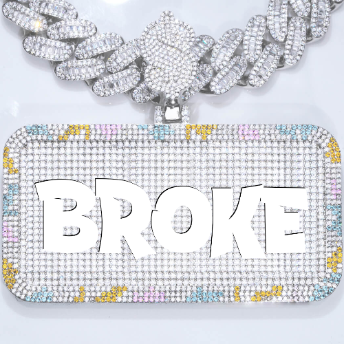 CUSTOM LETTER NECKLACE 3D COLORFUL SQUARE