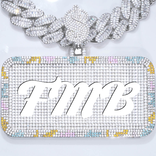 CUSTOM LETTER NECKLACE 3D COLORFUL SQUARE