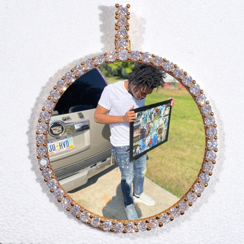 LARGE 3D CIRCLE CUSTOM PICTURE PENDANT