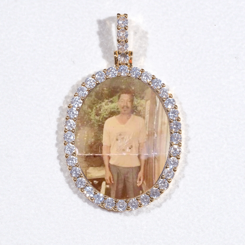 3D Oval Custom Picture Pendant